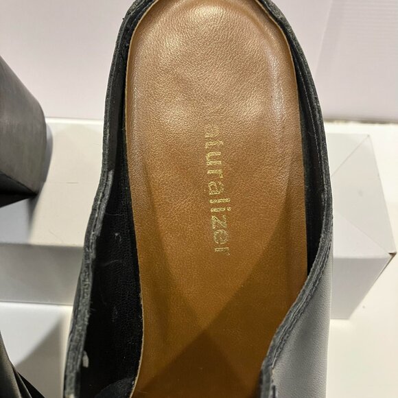 Naturalizer Black Leather Mules with Chunky Heels Womens Size 8.5 - Picture 8 of 13